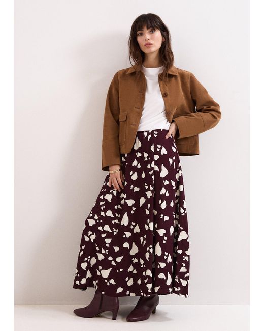 Phase Eight Red Valentina Heart Print Skirt