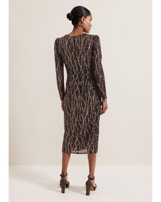 Phase Eight Multicolor Kaleigh Sequin Midi Dress