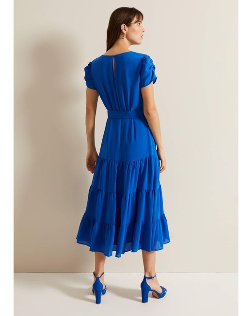 Phase Eight Blue Lola Tiered Dress