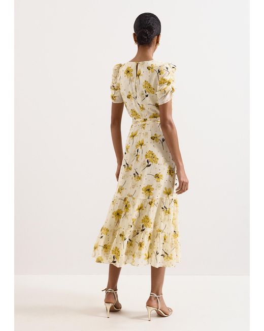 Phase Eight Metallic Petite Azalea Fil Coupe Floral Dress