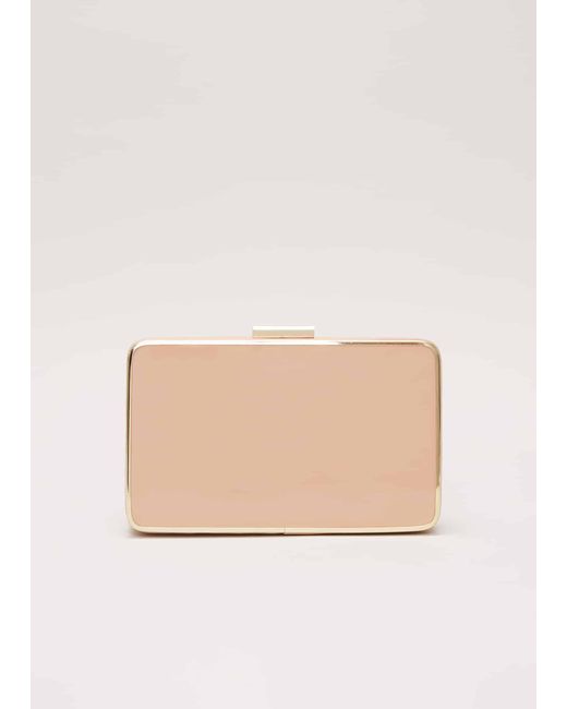 Phase Eight Natural 's Patent Box Clutch