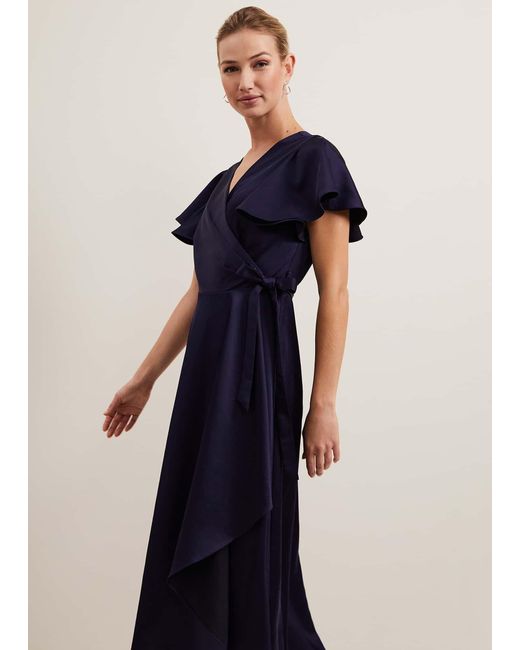 Phase Eight Blue 's Arabella Satin Maxi Dress