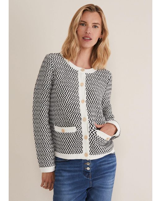 Phase Eight Gray 's Cove Ribbed Cropped Jacket