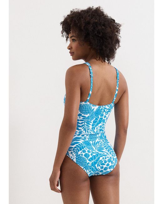 Phase Eight Blue Print Wrap Swimsuit
