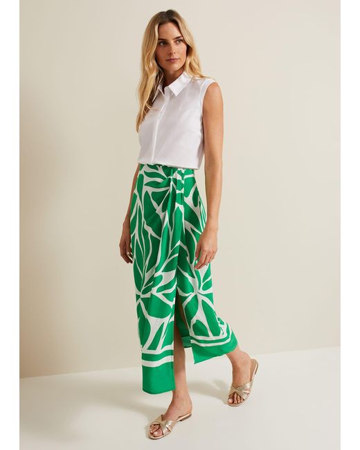 Phase Eight Green 's Presley Printed Skirt
