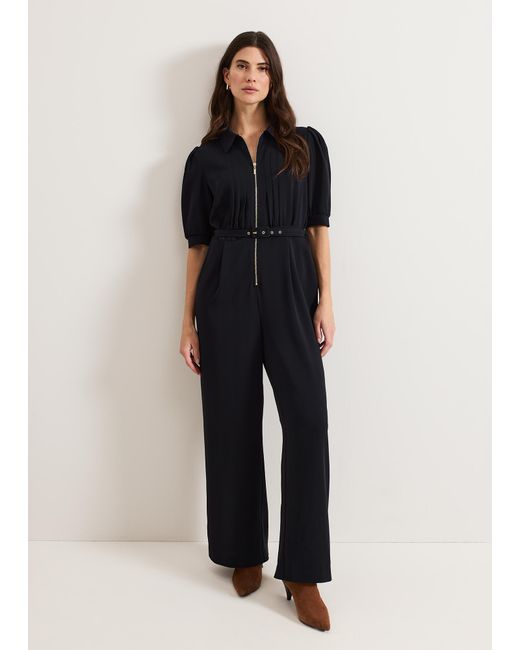 Phase Eight Blue Candice Zip Jumpsuit