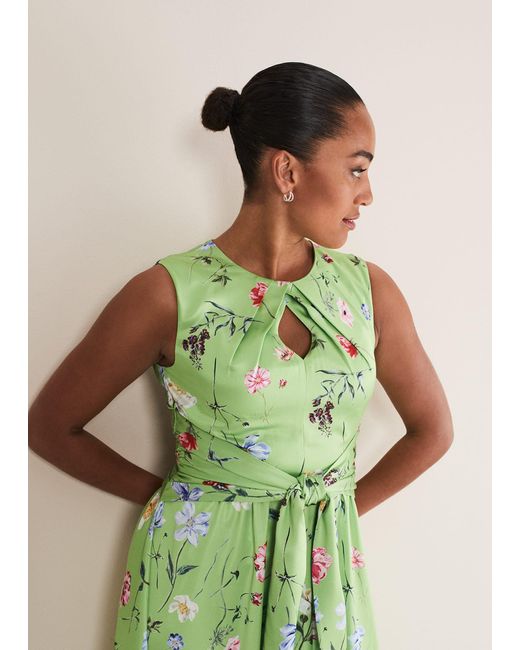 Phase Eight Green 's Corrin Floral Midi Dress