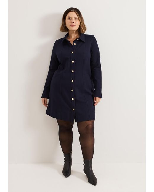 Phase Eight Blue Mavery Button Through Mini Dress