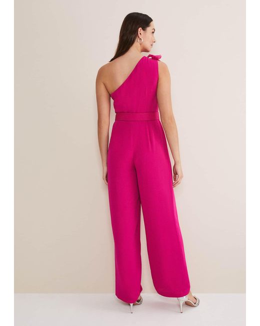 Phase Eight Pink Luisa One Shoulder Jumpsuit