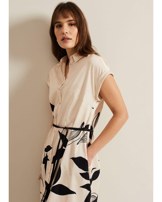 Phase Eight s Felicity Leaf Print Midi Dress in Natural Lyst UK