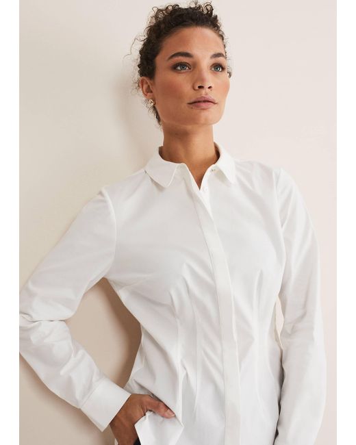 Phase Eight White Kiyah Fitted Shirt