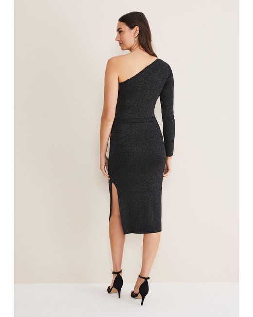 Phase Eight Multicolor Zemira One Shoulder Lurex Knitted Dress