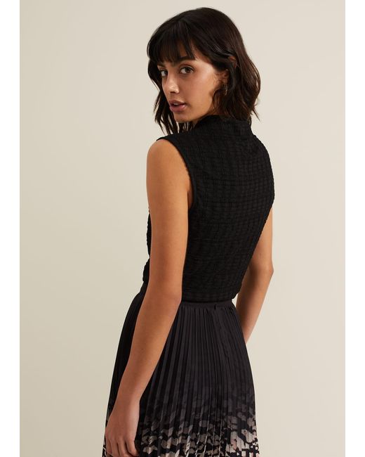 Phase Eight Black Haylee Sleeveless Texture Top