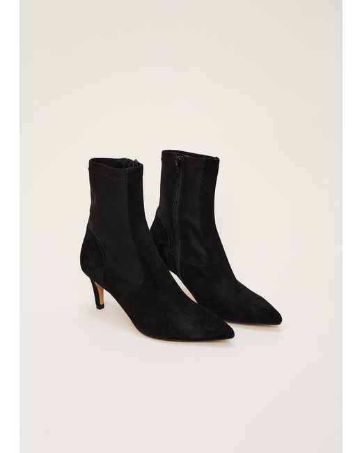 Phase Eight Black Suede Sock Boots