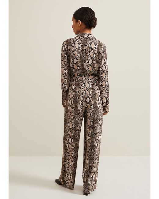 Phase Eight White Petite Snake Constance Jumpsuit