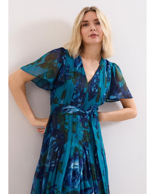 Phase Eight Blue Skylar Floral Maxi Dress