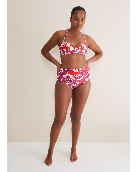 Phase Eight Red Leaf Print Bikini Bottoms