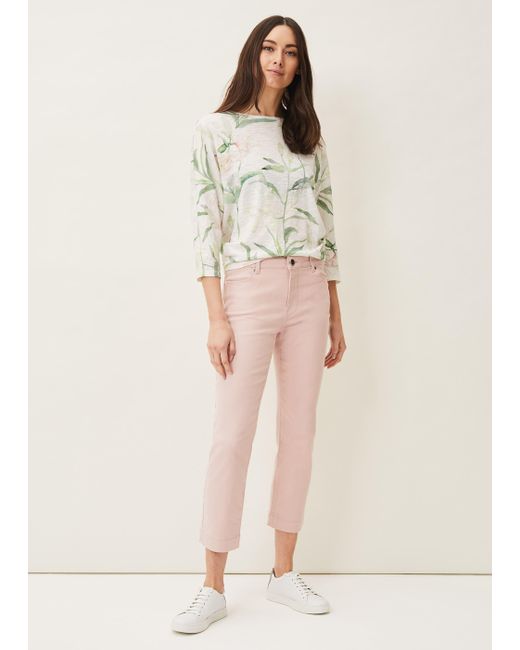 Phase Eight Natural Ramona Cropped Straight Leg Jean