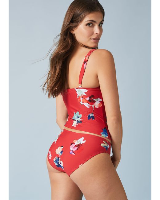 Phase Eight Red Monica Floral Print Tankini Top