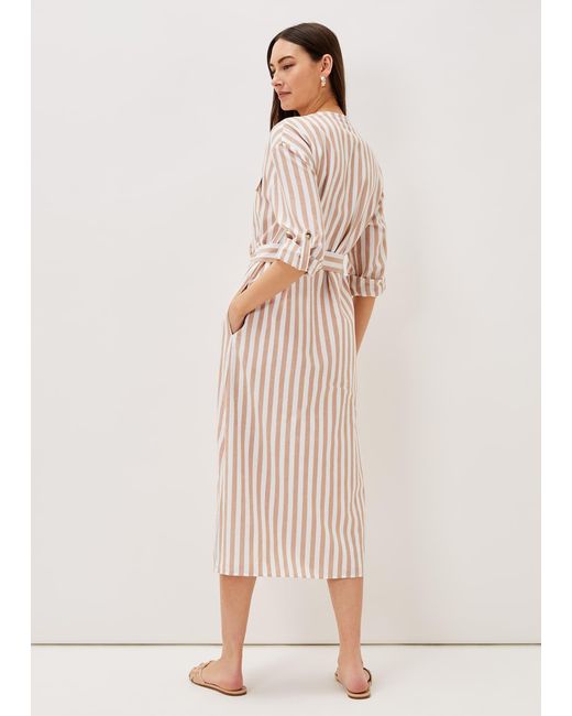 Phase Eight Natural Ayden Stripe Dress
