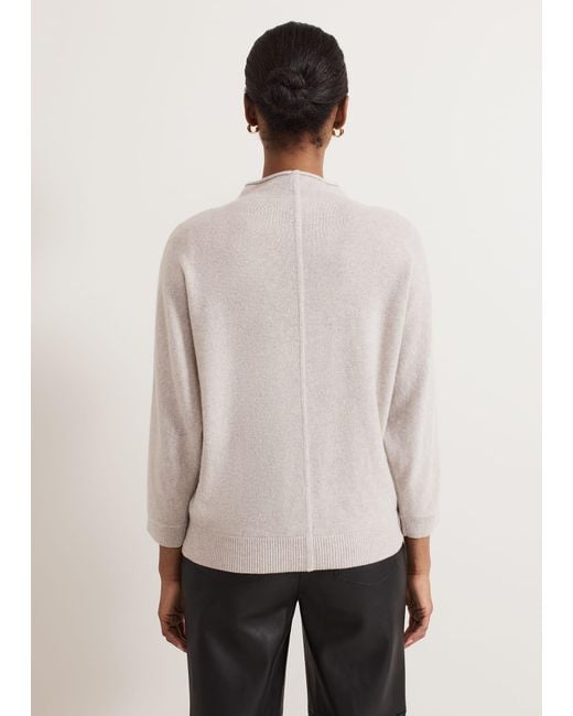 Phase Eight White Layla Cashmere Jumper