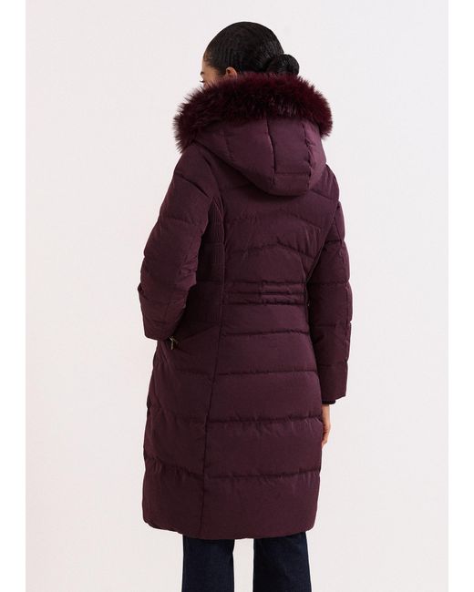 Phase Eight Purple Amber Puffer Coat