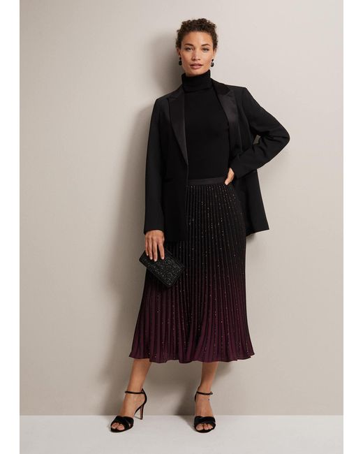 Phase Eight Multicolor Estella Ombre Pleated Midi Skirt
