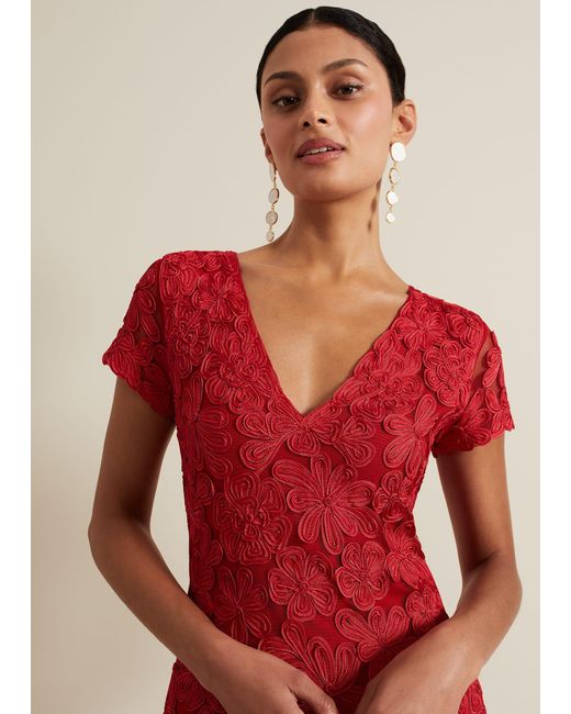 Phase Eight 's Janice Red Tapework Maxi Dress