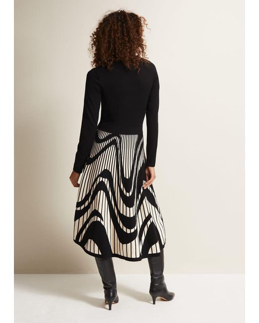 Phase Eight Black Silvia Fit And Flare Midi Dress