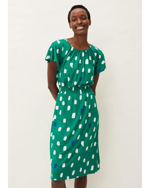 Phase Eight Green Pia Spot Dress
