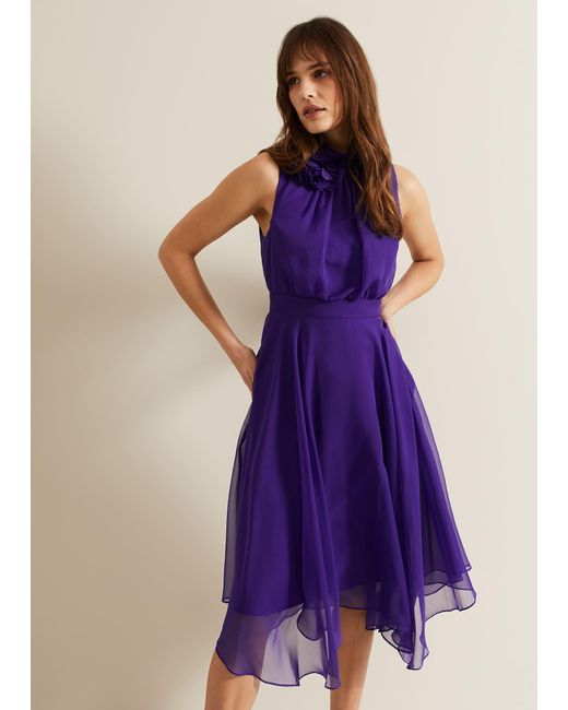 Phase Eight Purple Lucinda Fit And Flare Dress