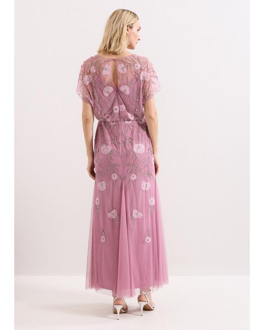 Phase Eight Pink Priya Beaded Maxi Dress