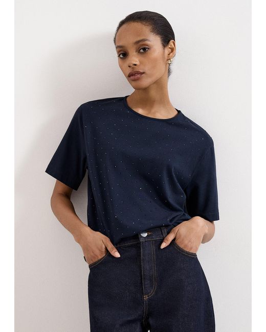 Phase Eight Blue Lucienne Embellished T-Shirt