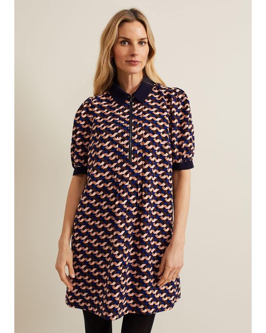 Phase Eight Blue 's Candice Geo Printed Dress