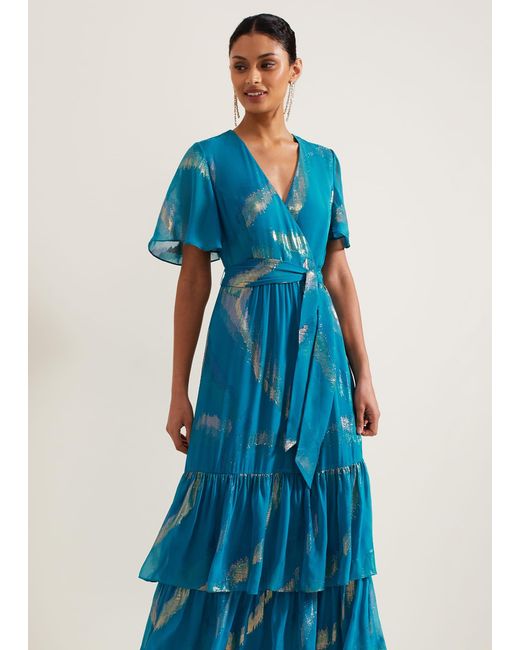 Phase Eight Blue 's Charissa Silk Maxi Dress