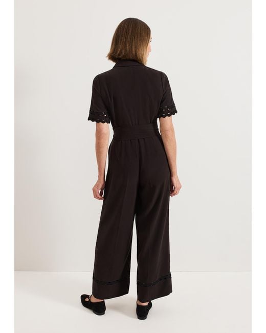 Phase Eight Black Bloomfield Trim Detail Jumpsuit