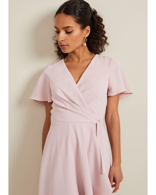 Phase Eight Natural 's Petite Julissa Frill Wrap Dress
