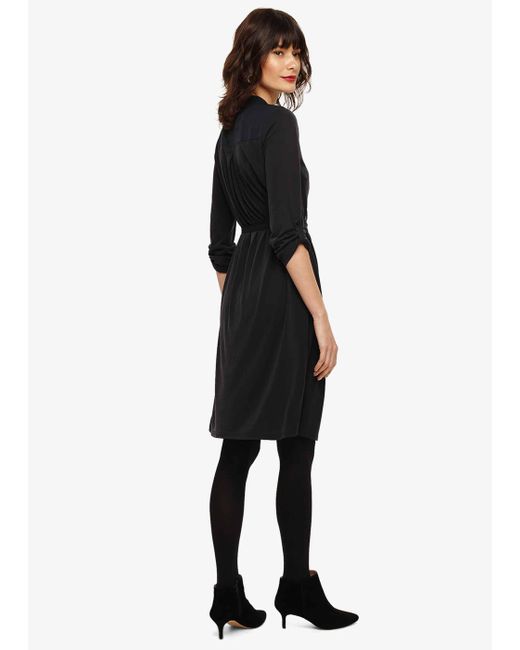 Phase Eight Black Cadee Cupro Shirt Dress