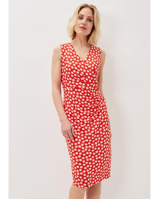 Phase Eight Multicolor Tia Spot Midi Dress
