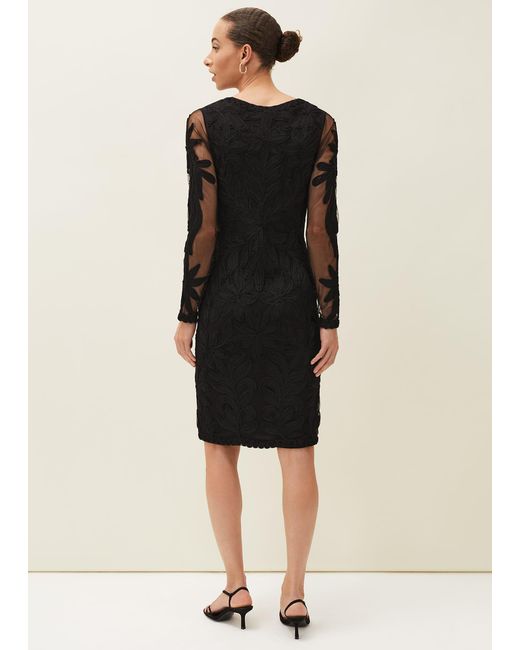 Phase Eight Black Isobel Tapework Lace Dress