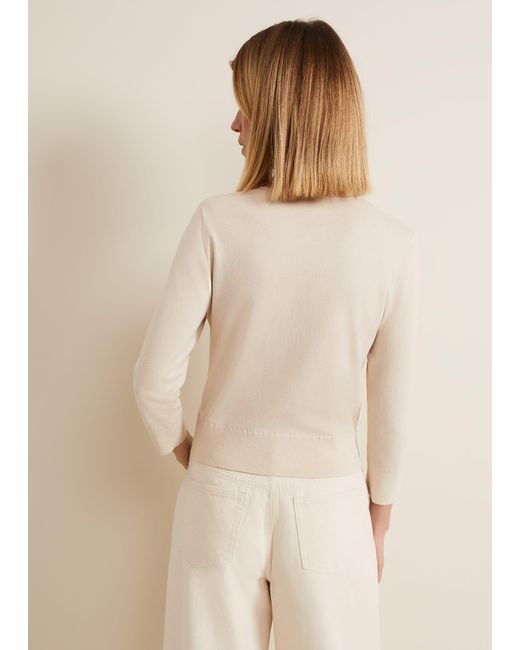 Phase Eight Natural Robin Button Through Cardigan