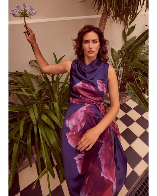 Phase Eight Purple Alayna Floral Midi Dress