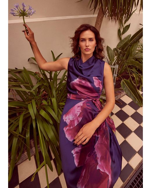 Phase Eight Purple 's Alayna Floral Midi Dress