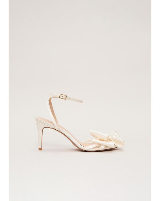 Phase Eight Natural Large Pearl Bow Sandals