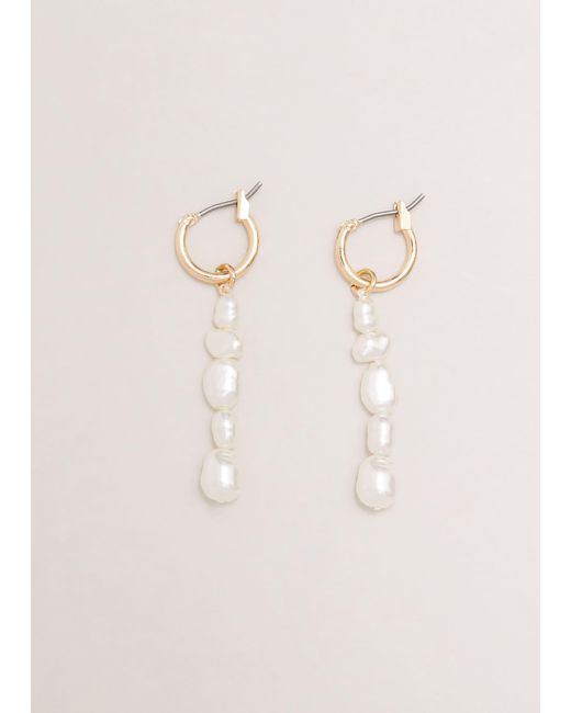 Phase Eight Natural 's Pearl Drop Chain Earrings