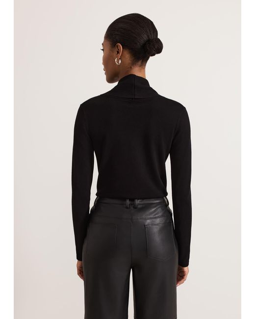 Phase Eight Black Lottie Cowl Neck Jumper