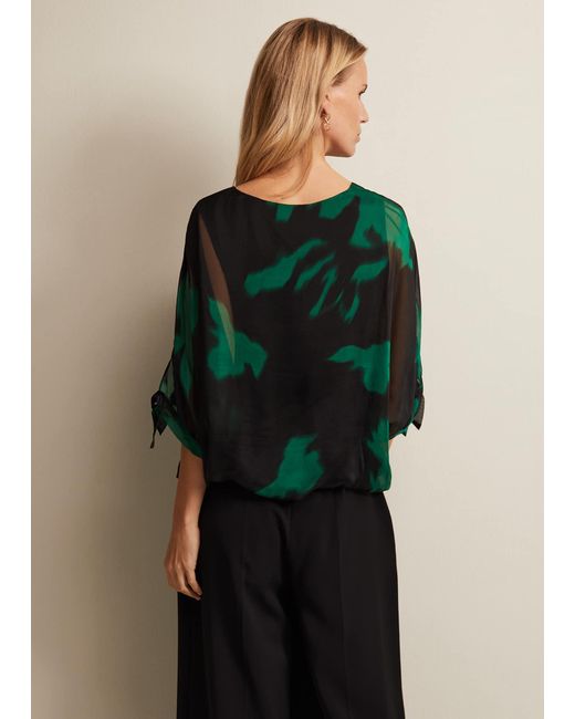Phase Eight Green 's Madison Silk Blouse