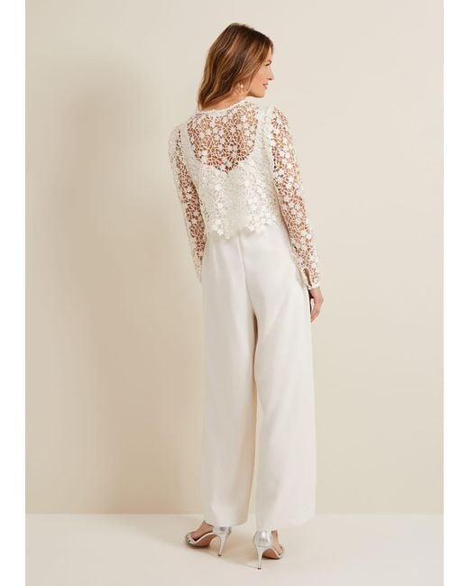 Phase Eight Natural 's Mariposa Cream Lace Jumpsuit