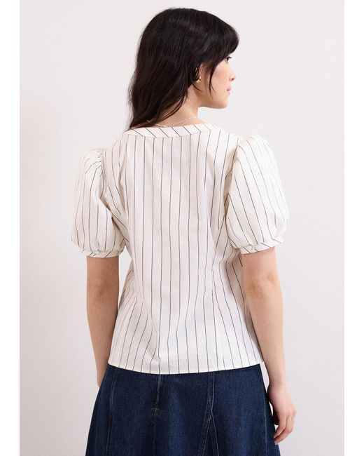 Phase Eight White Elora Stripe Blouse