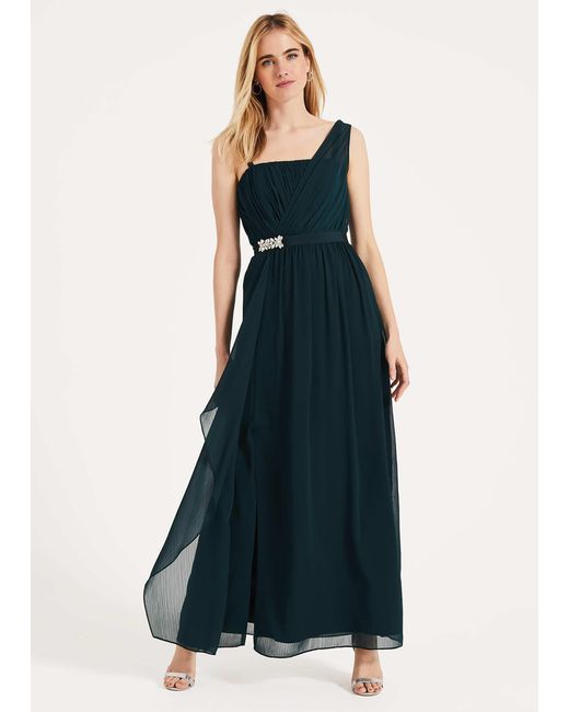 Phase Eight Blue Ilenia Drape Front Dress
